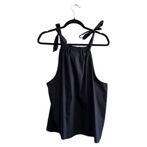 Who What Wear Black Tie Shoulder Tank Top Baby Doll Blouse Plus Size XXL